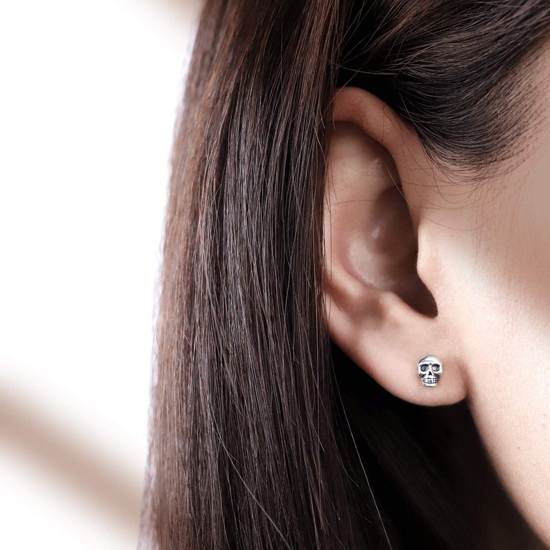 Boma Jewelry Sterling Silver Skull Skeleton Stud Earrings - Image 3